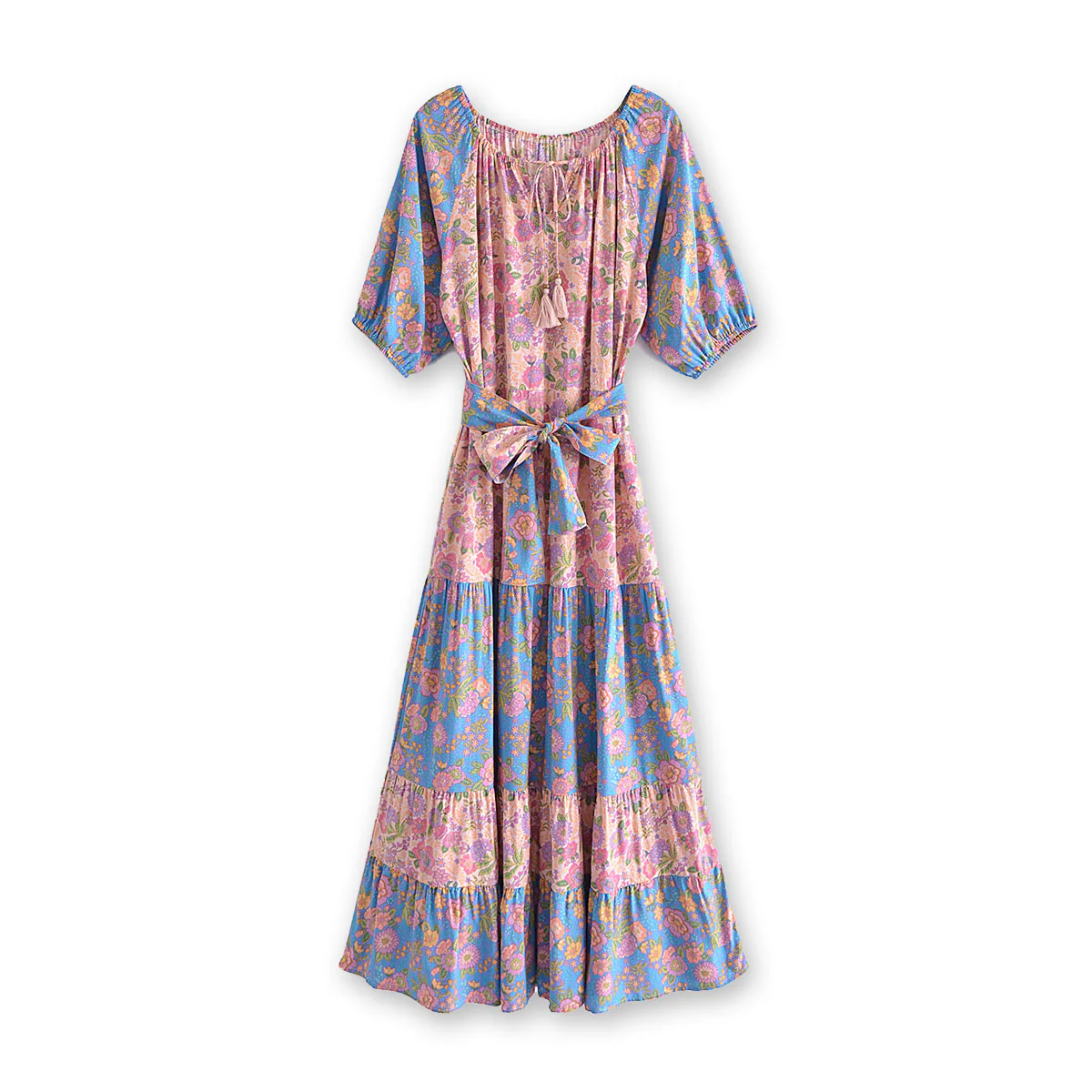 Melrose Pink Boho Floral Print Maxi Dress